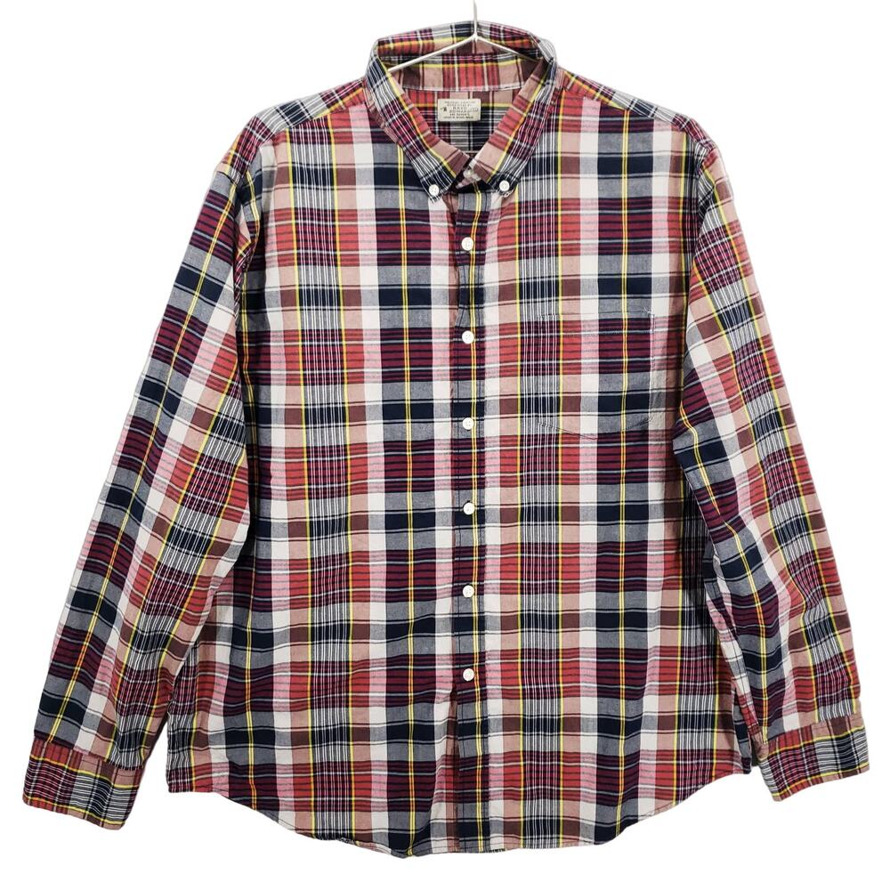 Reed Edward Shirt Mens Extra Large Multicolor Plaid Long Sleeve Button Down Top